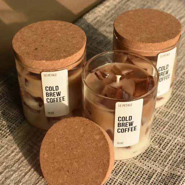 Iced Coffee Candle 15 oz | Iced Latte Coffee Scented Handmade Candle | Coffee Scented Candle with Ice Cube Design - Image 2